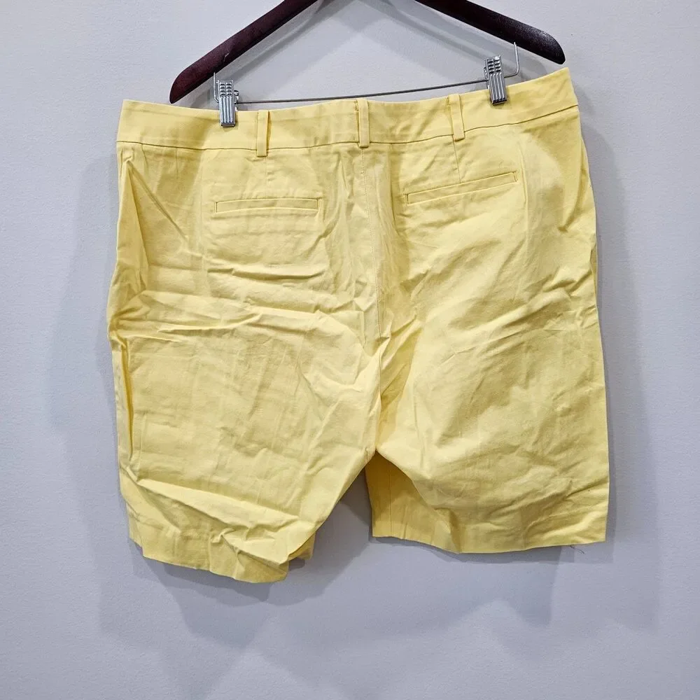 Talbots Womens Bermuda Short Petite 16P Yellow Mid Rise Casual Summer Resort